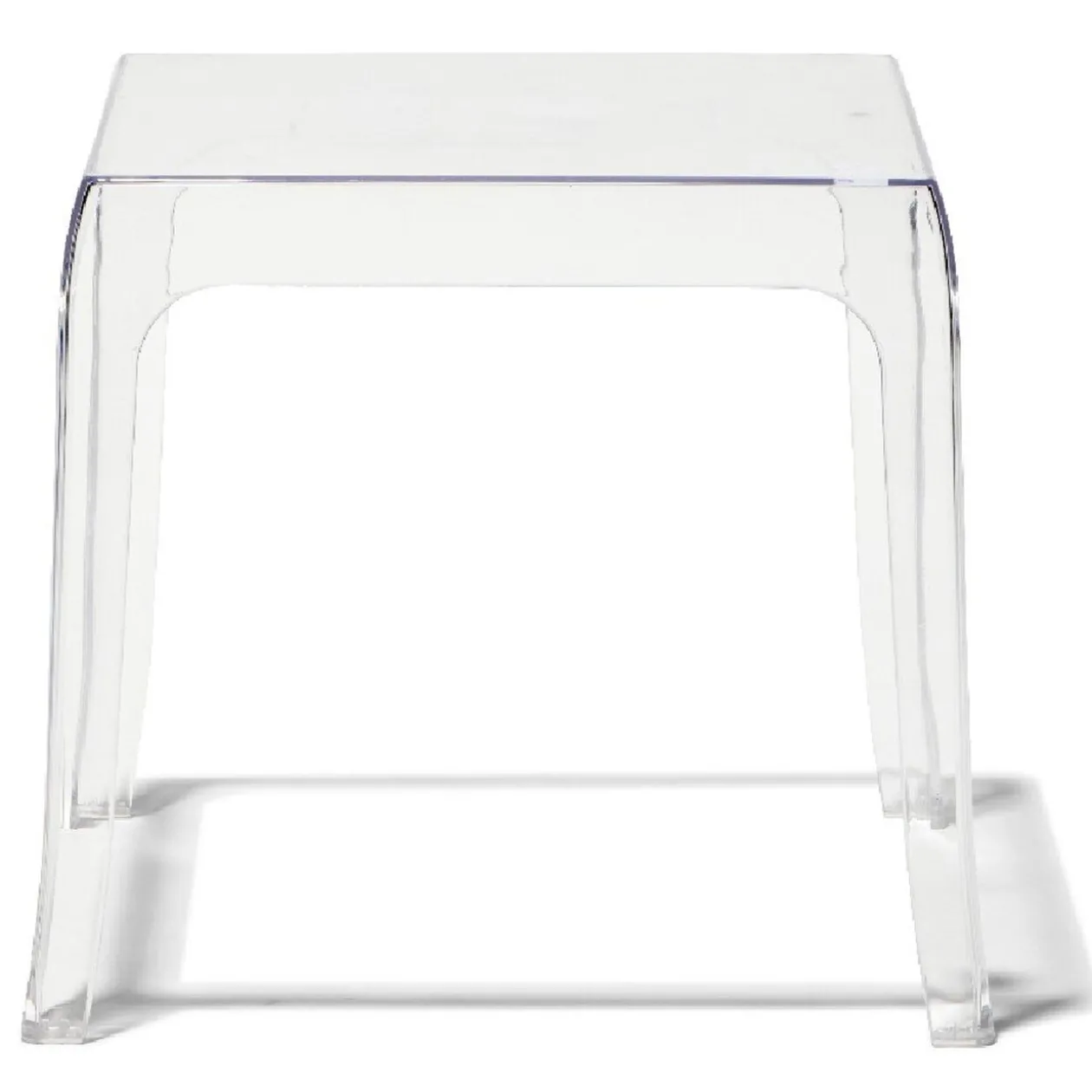 Bout de canapé Lisa transparent carré à quatre pieds