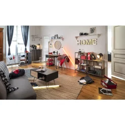 Bout de canapé Lou anthracite à trois pieds