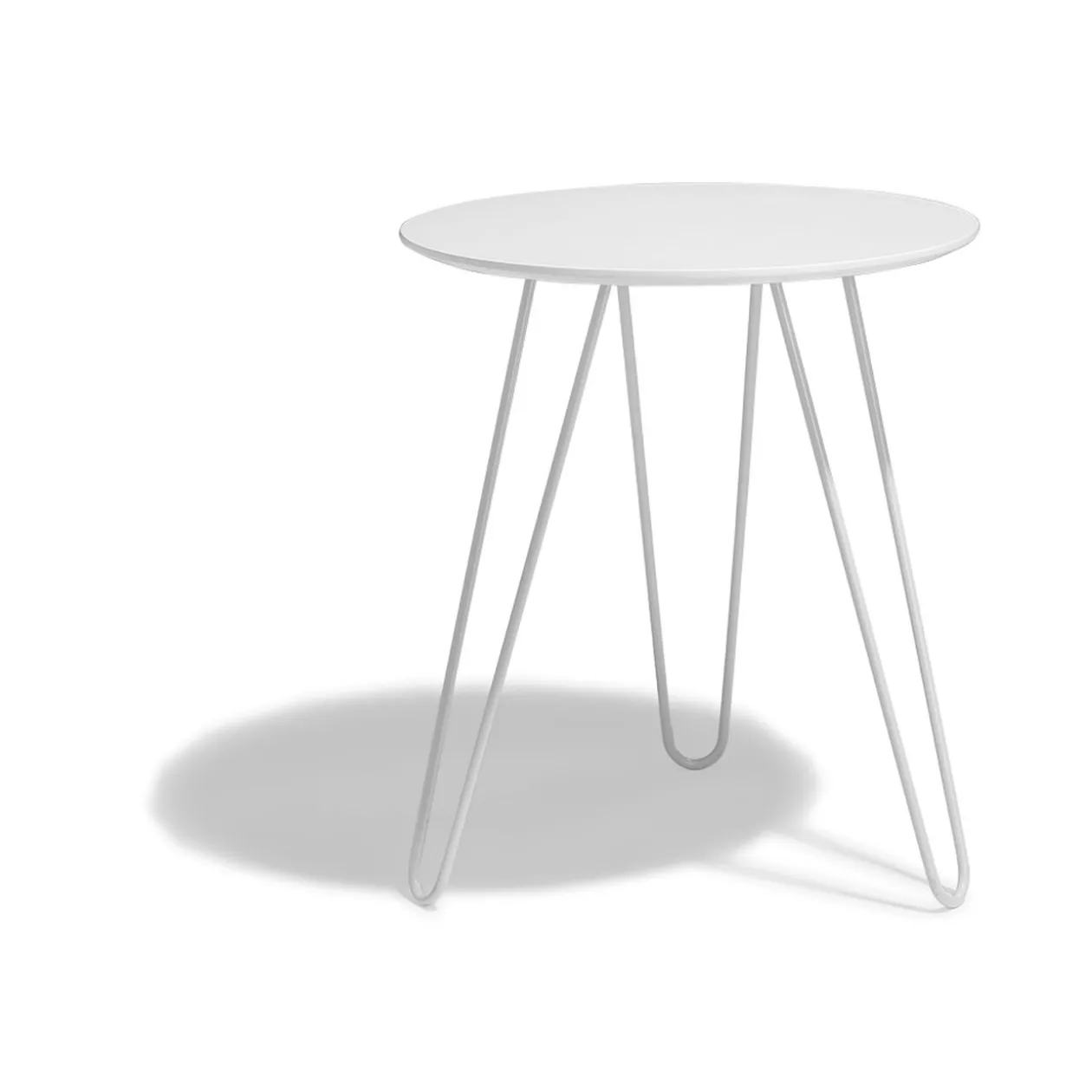 Bout de canapé Lou blanc à trois pieds