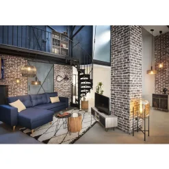 Bout de canapé Lou noir à trois pieds