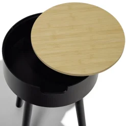 Bout de canapé Mathieu Ø33,5xH38cm bois noir