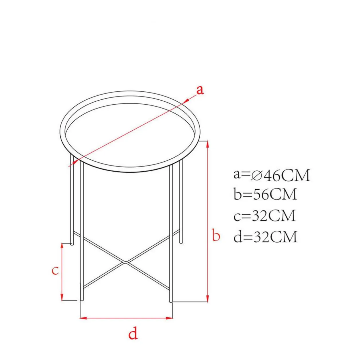 Bout de canapé Mindy métal noir avec plateau amovible