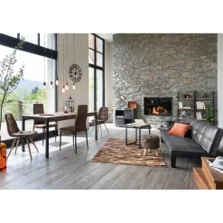 Bout de canapé naturel et noir Chicago