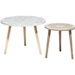 Bout de canapé Padang effet blanchi x2