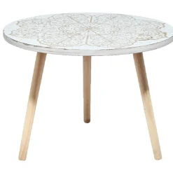 Bout de canapé Padang effet blanchi x2