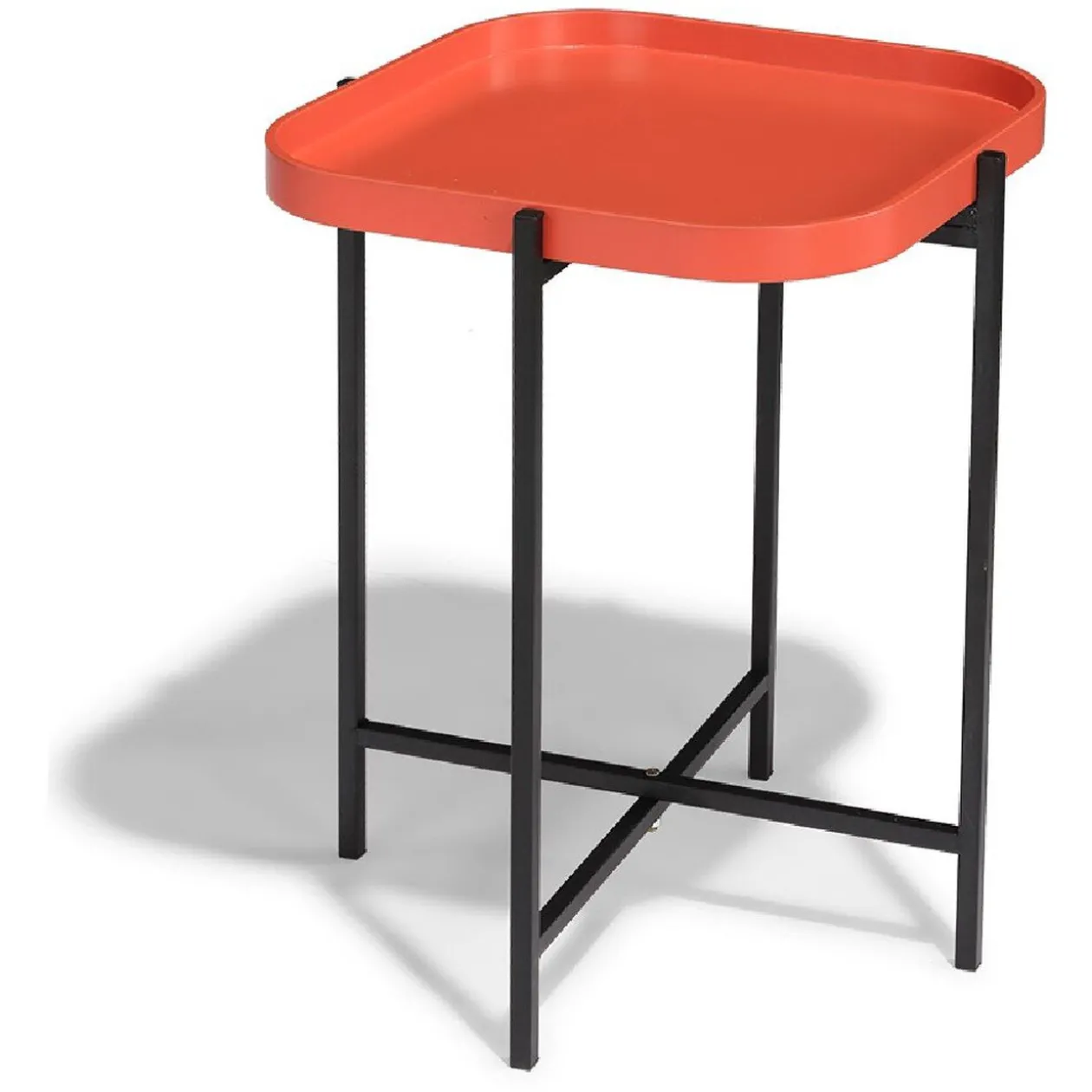 Bout de canapé pliant France terracotta et noir