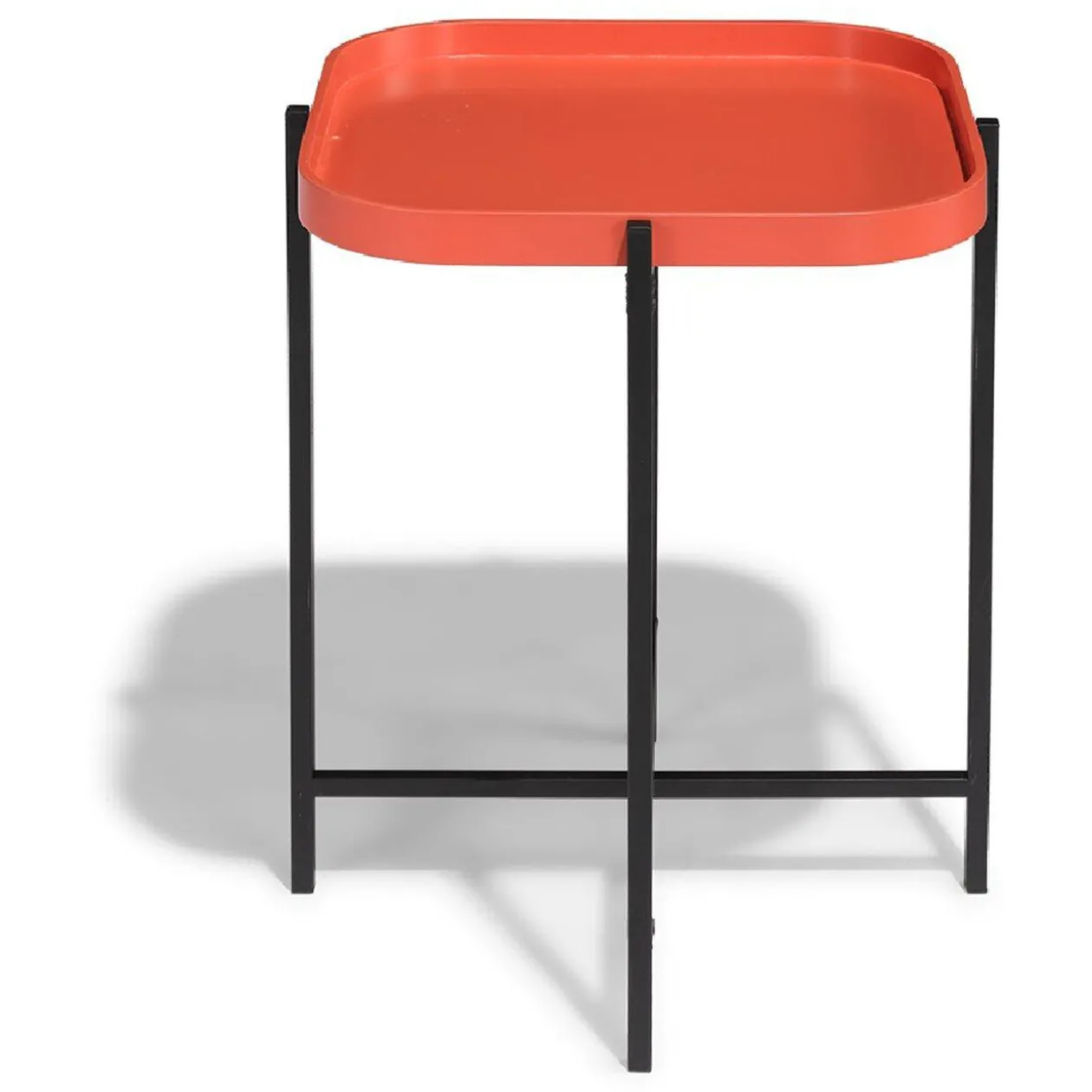 Bout de canapé pliant France terracotta et noir