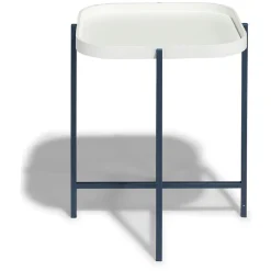 Bout de canapé pliant France bleu orage et blanc