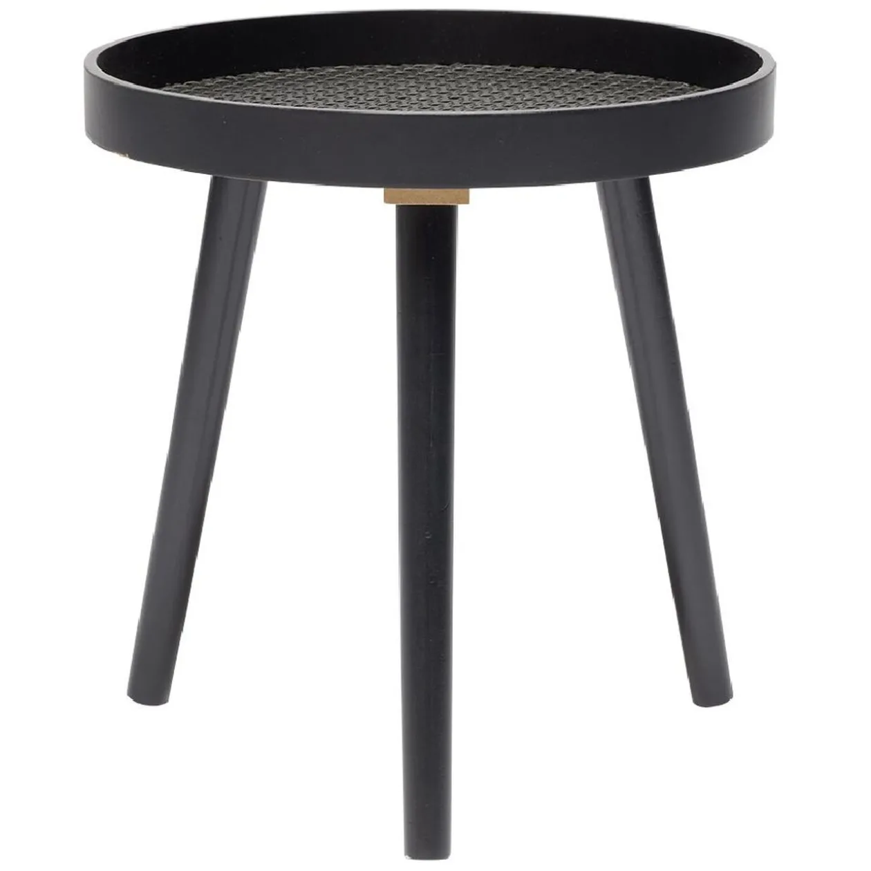 Bout de canapé rond bois noir 3 pieds