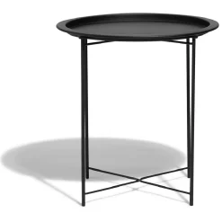 Bout de canapé rond gamme Maddy métal noir