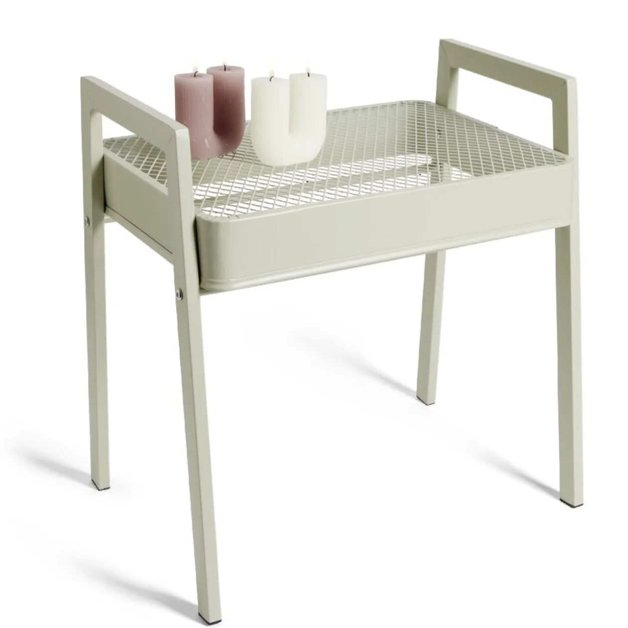 Bout de canapé Staky 44x32x47cm acier vert pistache