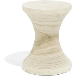 Bout de canapé Tammy bois paulownia beige Ø27xH33cm