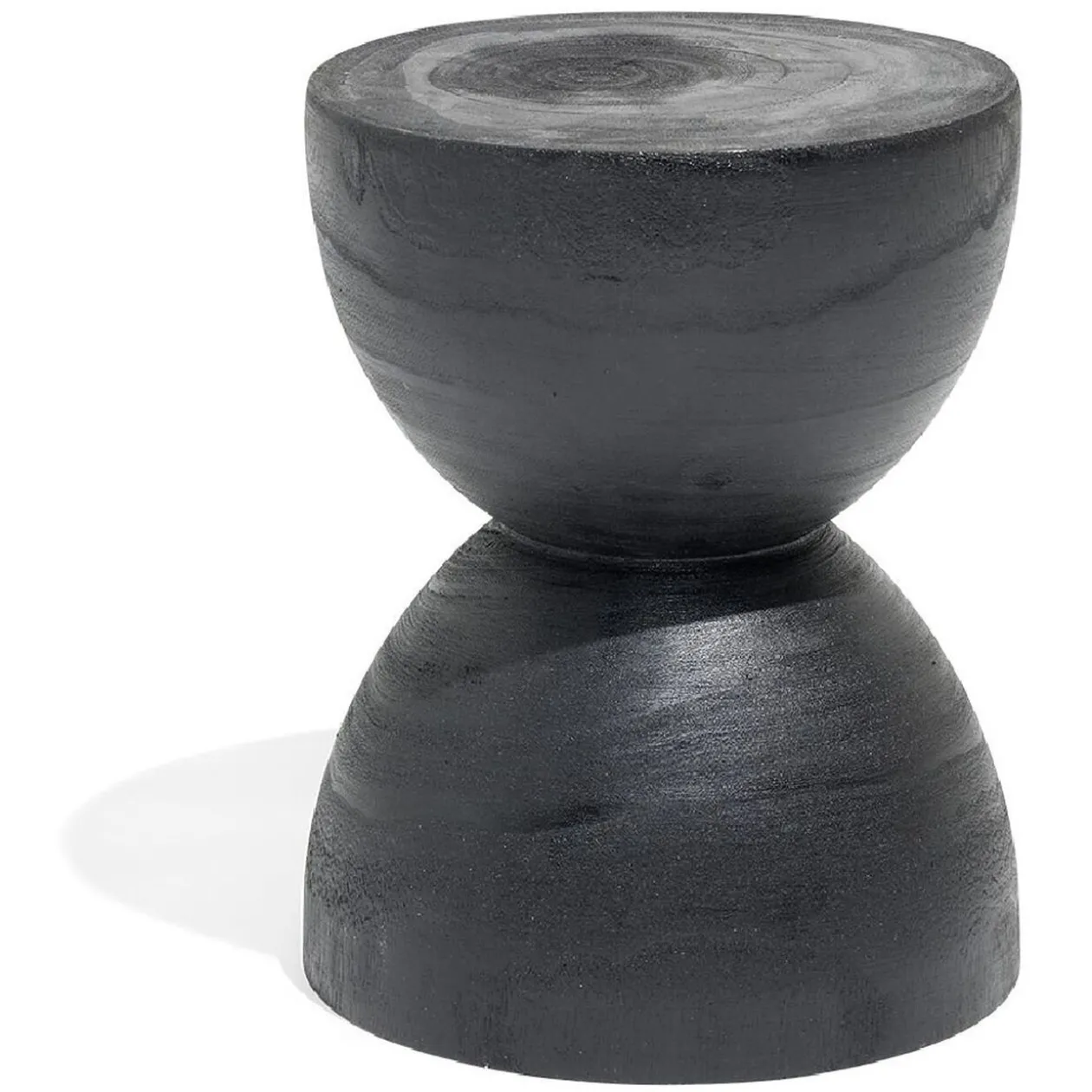 Bout de canapé Tammy bois paulownia noir Ø27xH33cm