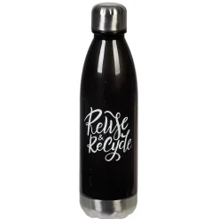 Bouteille plastique réutilisable avec inscription 5 modèles et coloris