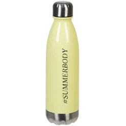 Bouteille plastique réutilisable avec inscription 5 modèles et coloris