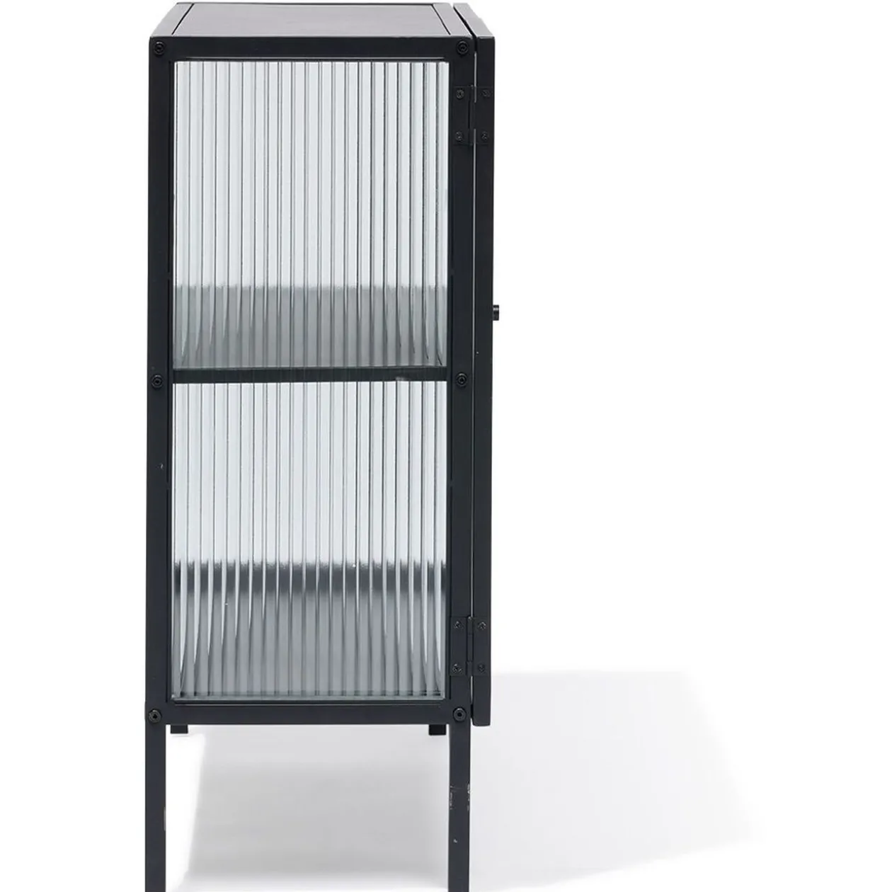 Buffet Arty métal noir et verre trempé - L70xP30xH75 cm