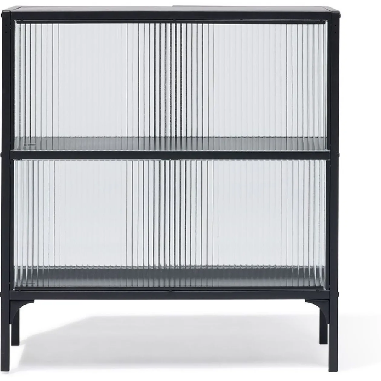 Buffet Arty métal noir et verre trempé - L70xP30xH75 cm