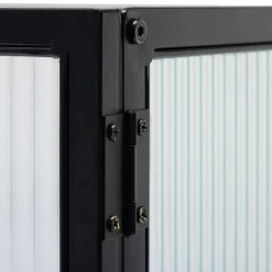 Buffet Arty métal noir et verre trempé - L70xP30xH75 cm