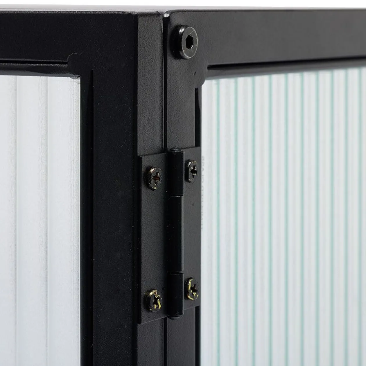 Buffet Arty métal noir et verre trempé - L70xP30xH75 cm