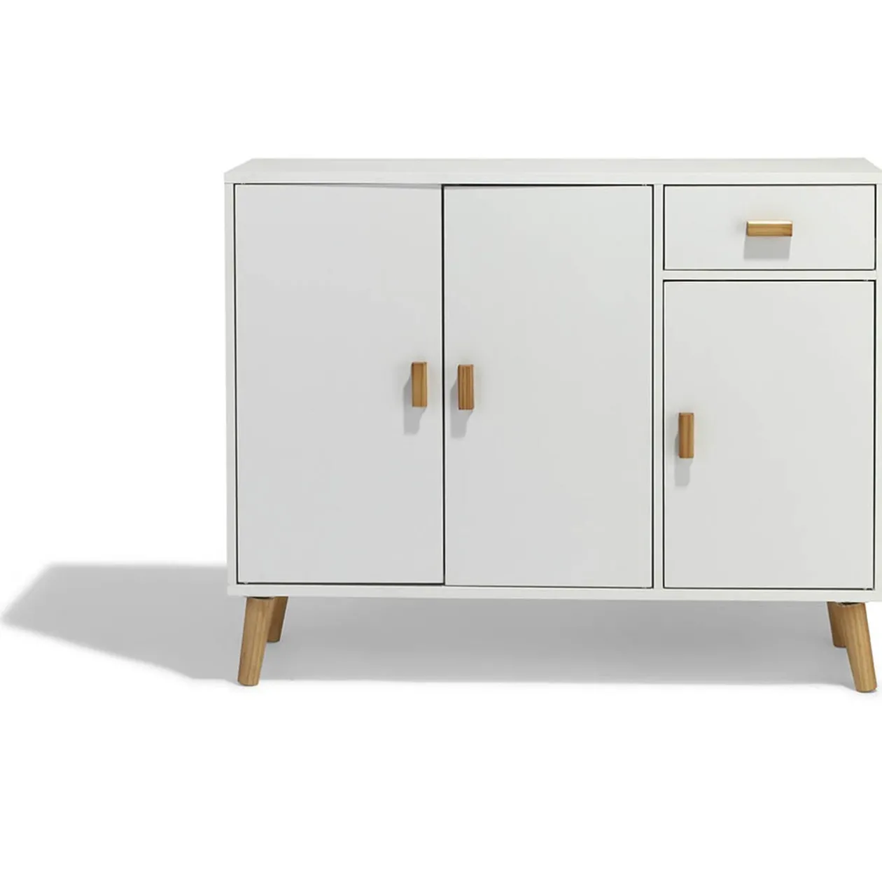 Buffet Bergen blanc avec 3 portes et 1 tiroir