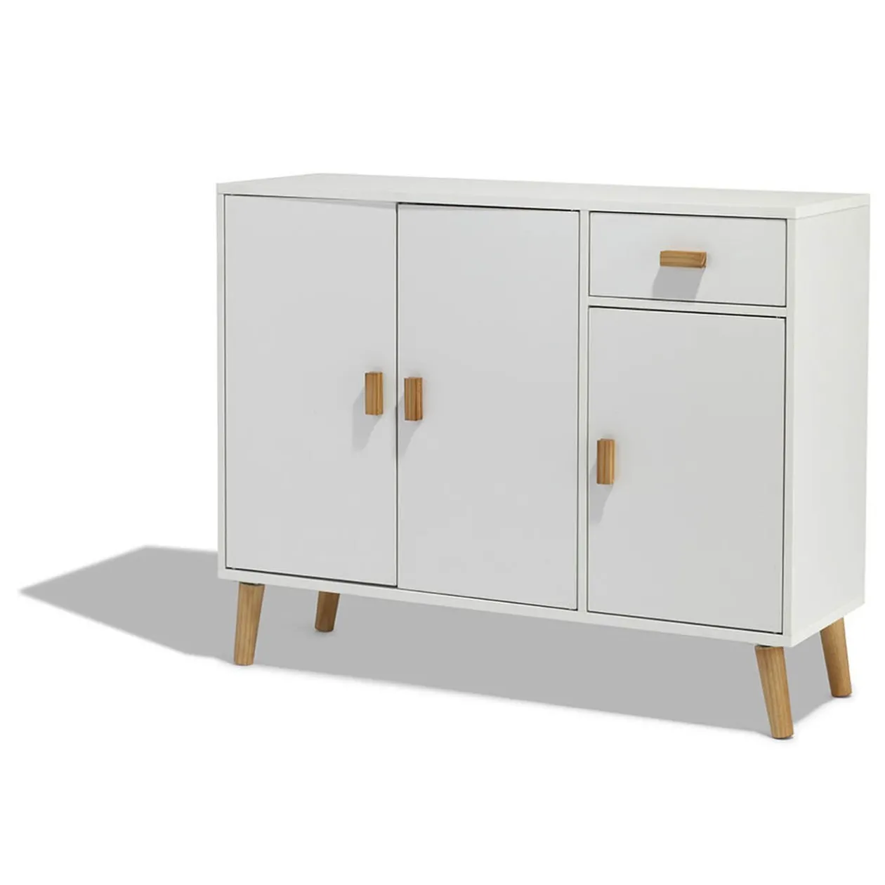 Buffet Bergen blanc avec 3 portes et 1 tiroir