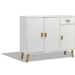 Buffet Bergen blanc avec 3 portes et 1 tiroir