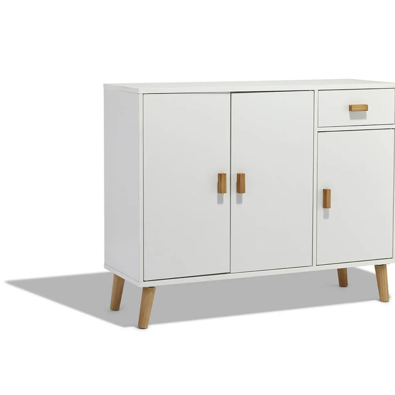 Buffet Bergen blanc avec 3 portes et 1 tiroir