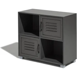 Buffet Brooklyn anthracite avec 2 portes et 2 niches