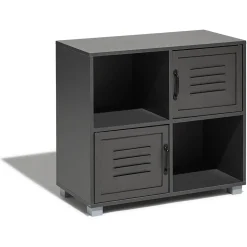 Buffet Brooklyn anthracite avec 2 portes et 2 niches