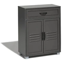 Buffet Brooklyn anthracite avec 2 portes et 1 tiroir