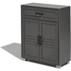 Buffet Brooklyn anthracite avec 2 portes et 1 tiroir