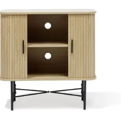 Buffet Grège bois naturel et noir - L80xP39,5xH79 cm