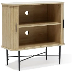 Buffet Grège bois naturel et noir - L80xP39,5xH79 cm