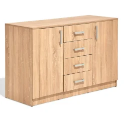 Buffet Ohio chêne sonoma 2 portes 4 tiroirs