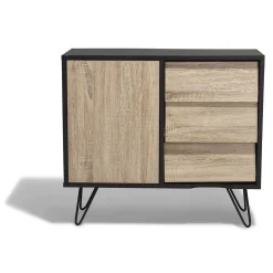 Buffet Stanislas naturel avec 1 porte et 3 tiroirs
