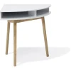 Bureau d'angle Lida blanc naturel - 70x70xH76cm