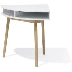 Bureau d'angle Lida blanc naturel - 70x70xH76cm
