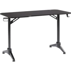 Bureau gaming repose-boisson bois et métal noir