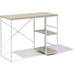 Bureau Lili métal blanc et bois - 100x45xH75cm