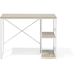 Bureau Lili métal blanc et bois - 100x45xH75cm