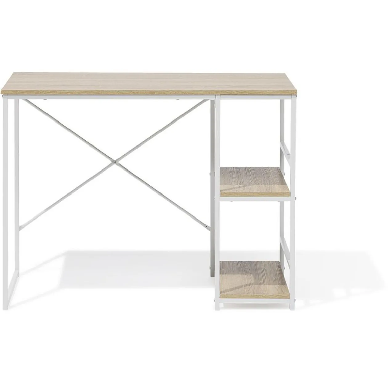 Bureau Lili métal blanc et bois - 100x45xH75cm