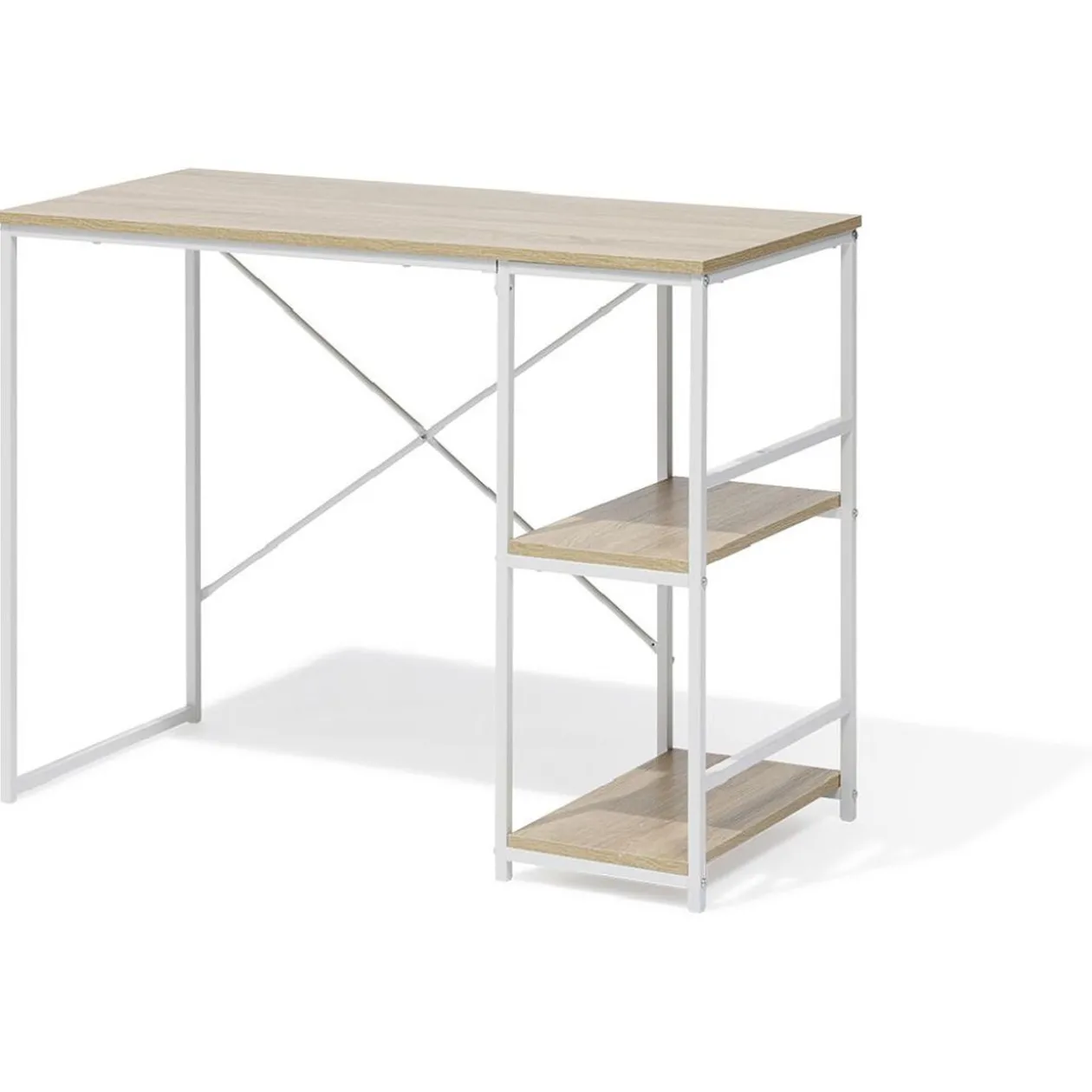 Bureau Lili métal blanc et bois - 100x45xH75cm