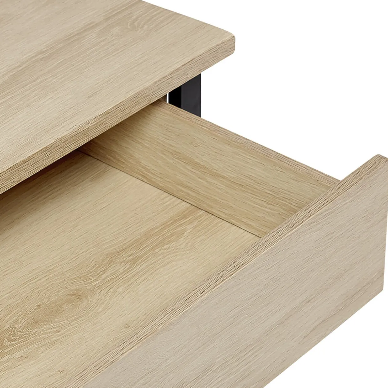 Bureau Paolo 1 tiroir métal et bois naturel noir