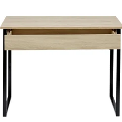 Bureau Paolo 1 tiroir métal et bois naturel noir