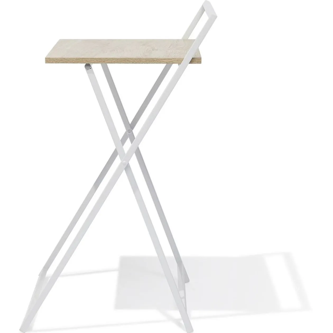 Bureau pliable Nathan métal et bois blanc 63x45xH84cm
