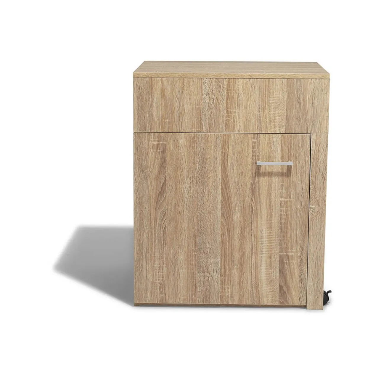 Bureau rétractable Evan naturel 1 porte 2 niches