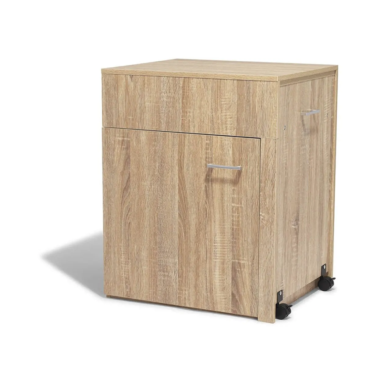 Bureau rétractable Evan naturel 1 porte 2 niches