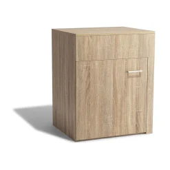 Bureau rétractable Evan naturel 1 porte 2 niches