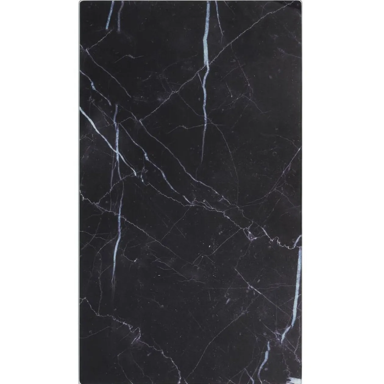 Cache plaque de cuisson en verre noir effet marbre 52x30cm