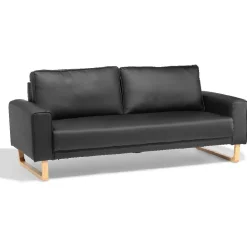 Canapé 3 places Laabaz simili noir